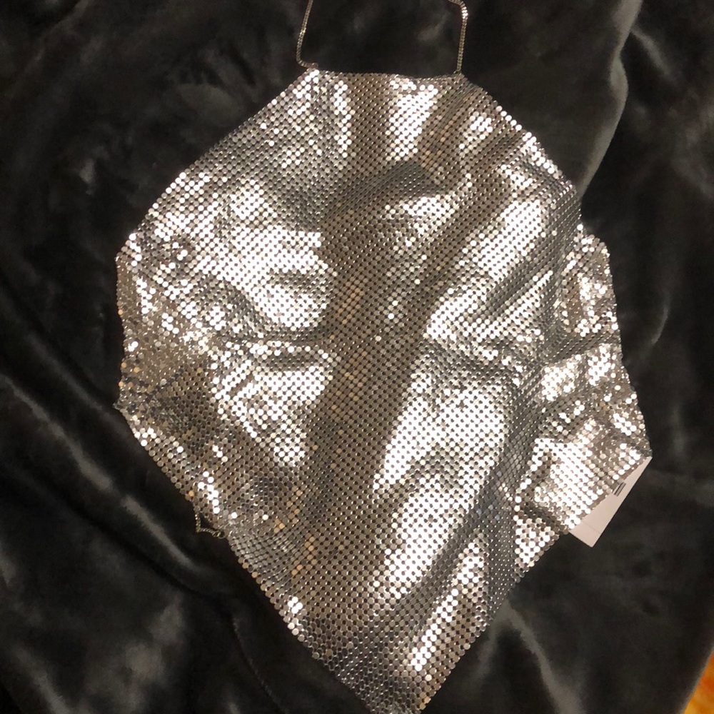Silver crop top